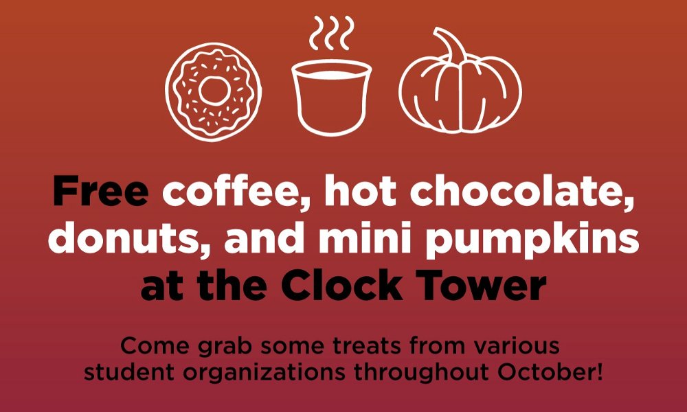 Coffee! Hot Chocolate! Donuts! And of course, mini pumpkins!