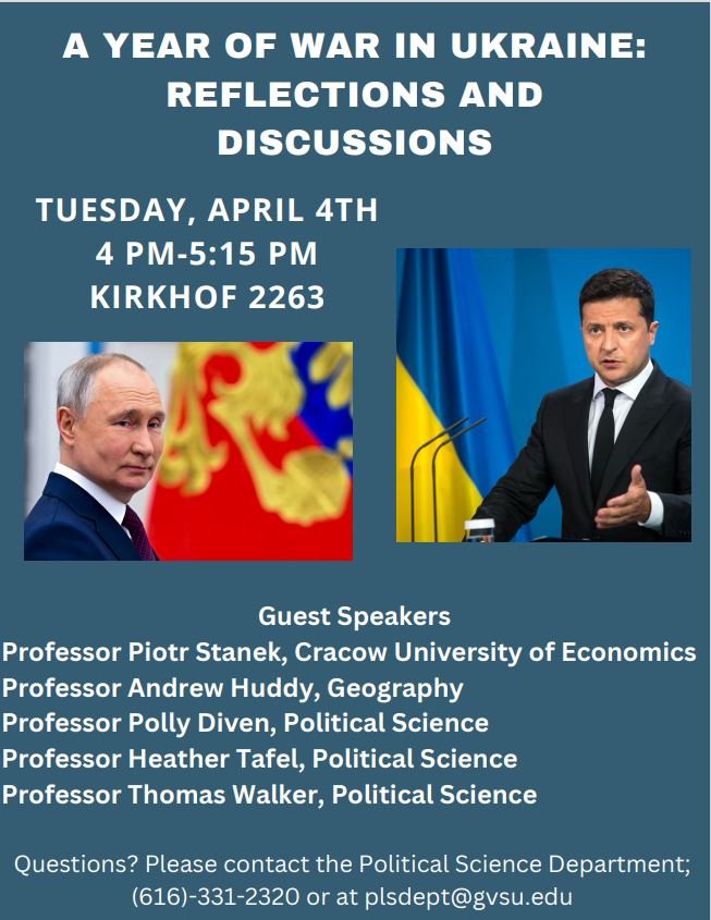 Flyer for "A Year of War in Ukraine: Reflections and Discussions"