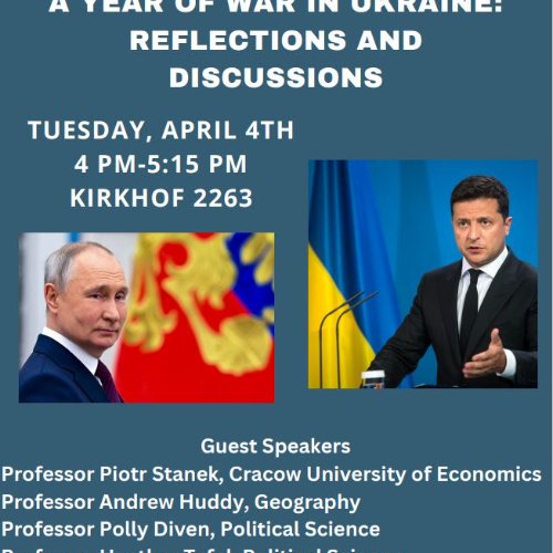 Flyer for "A Year of War in Ukraine: Reflections and Discussions"