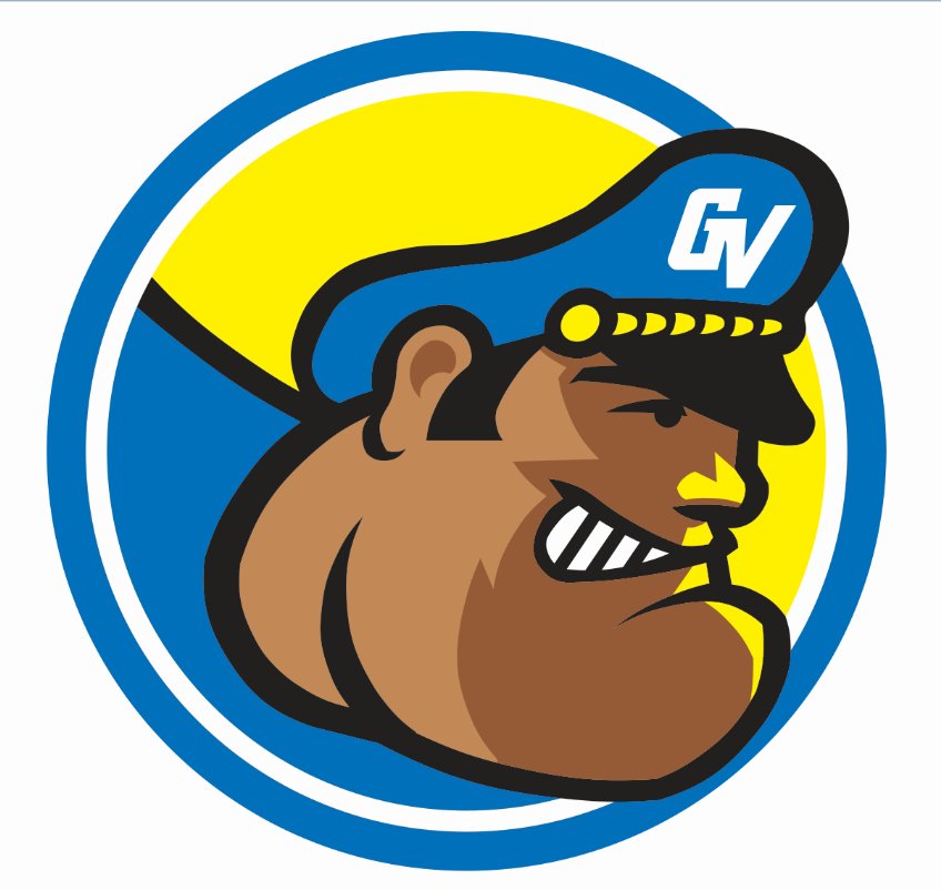 Laker Con Louie the Laker profile in a blue circle frame