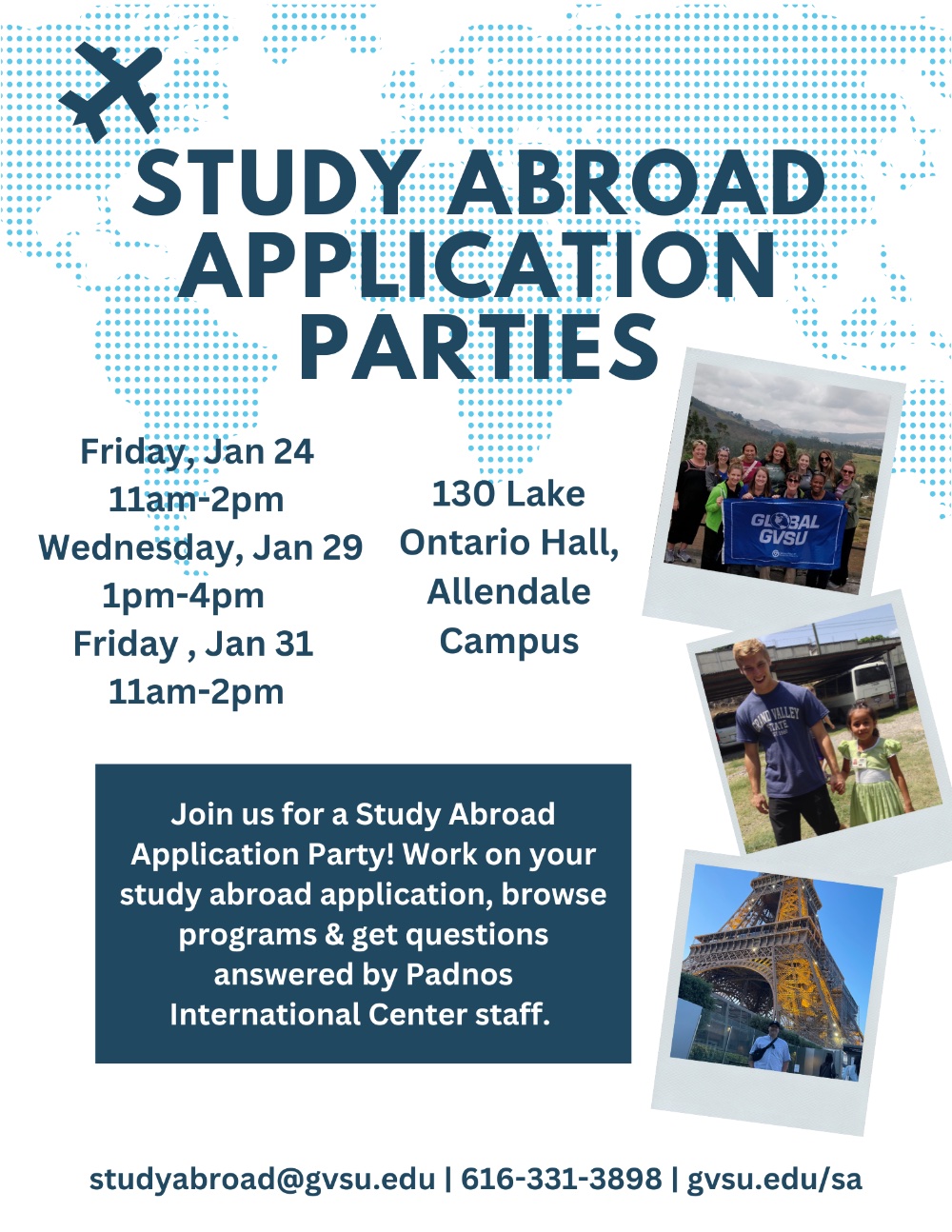 Study abroad application parties
