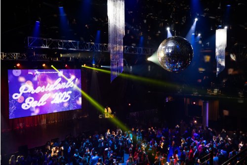 Image of dance floor with disco ball