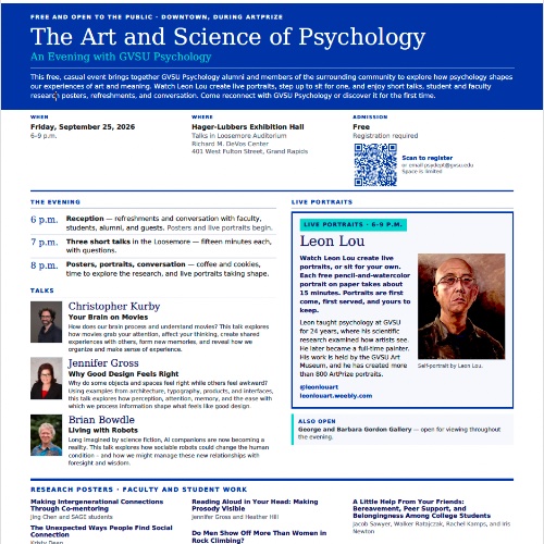 The Art and Science of Psychology: An Evening with GVSU Psychology