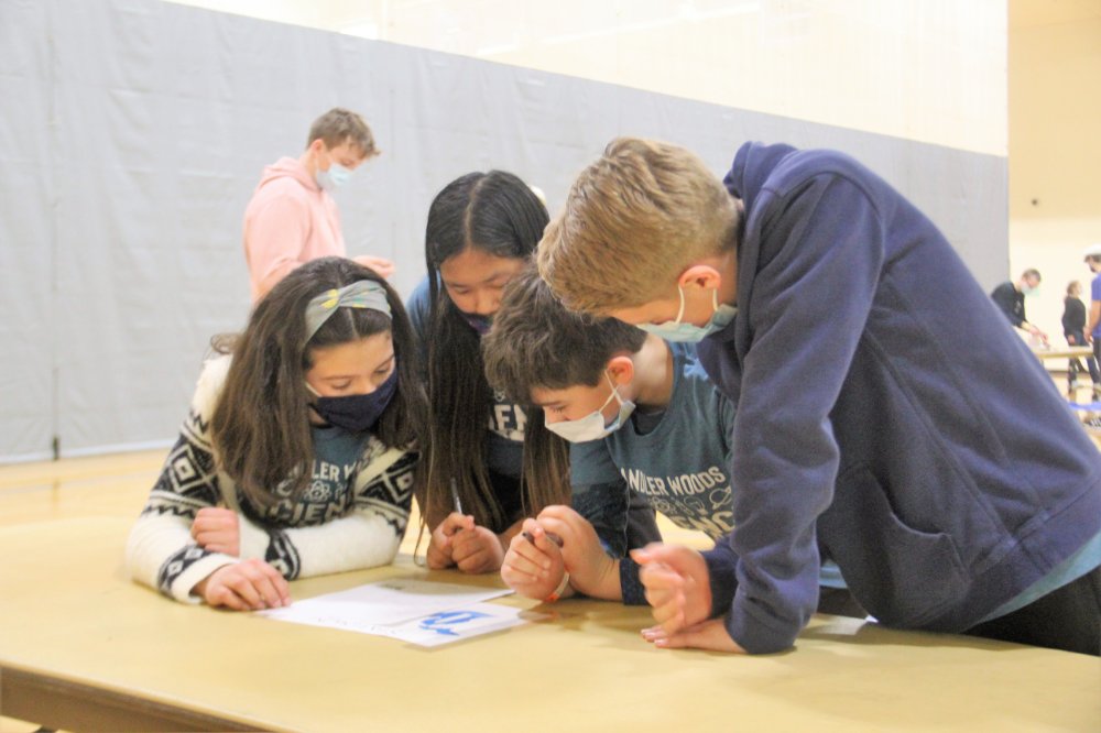 Students competing in Science Olympiad