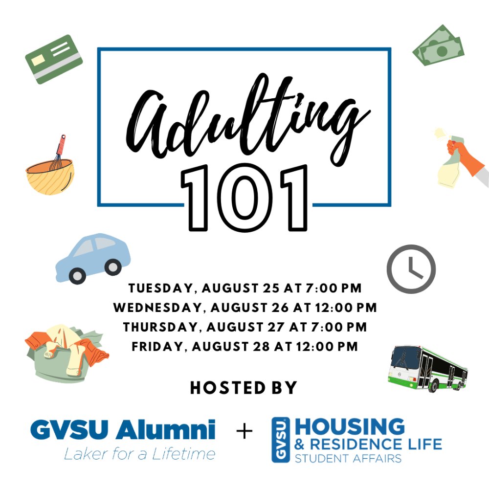 Adulting 101 image and workshop dates