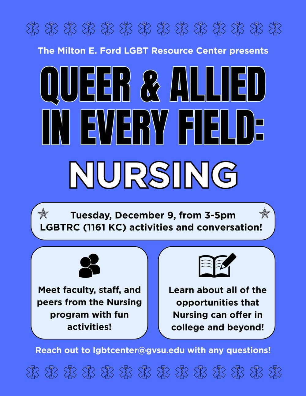 QAF: Nursing! Tuesday, 12/9, from 3-5pm