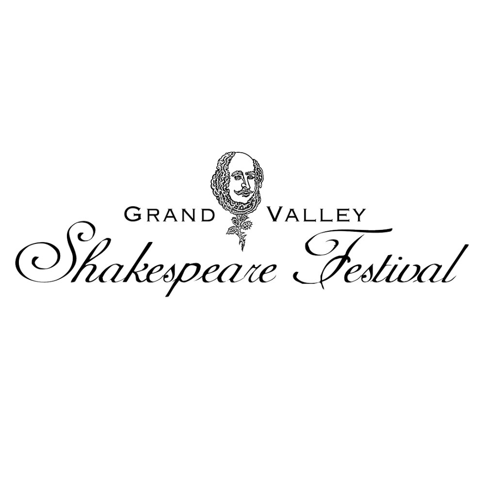 A drawing of Shakespeare with the words: Grand Valley Shakespeare Festival