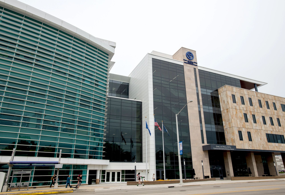 the CHS and DCIH buildings are pictured from across Michigan Avenue