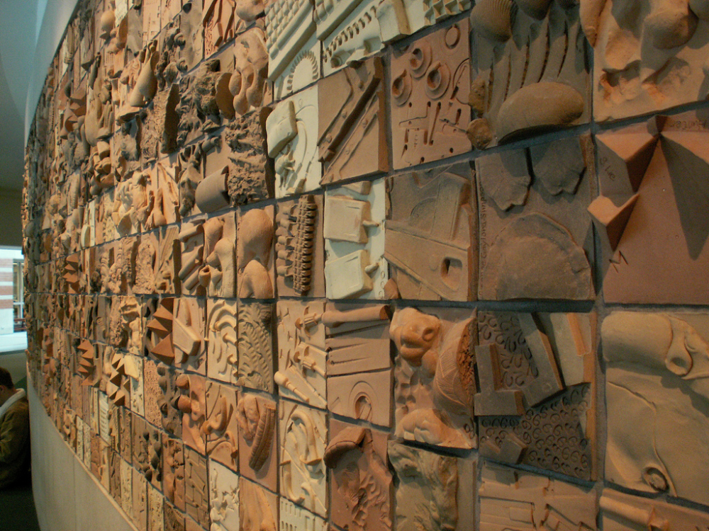 rows of ceramic tiles in Loutit Lecture Hall