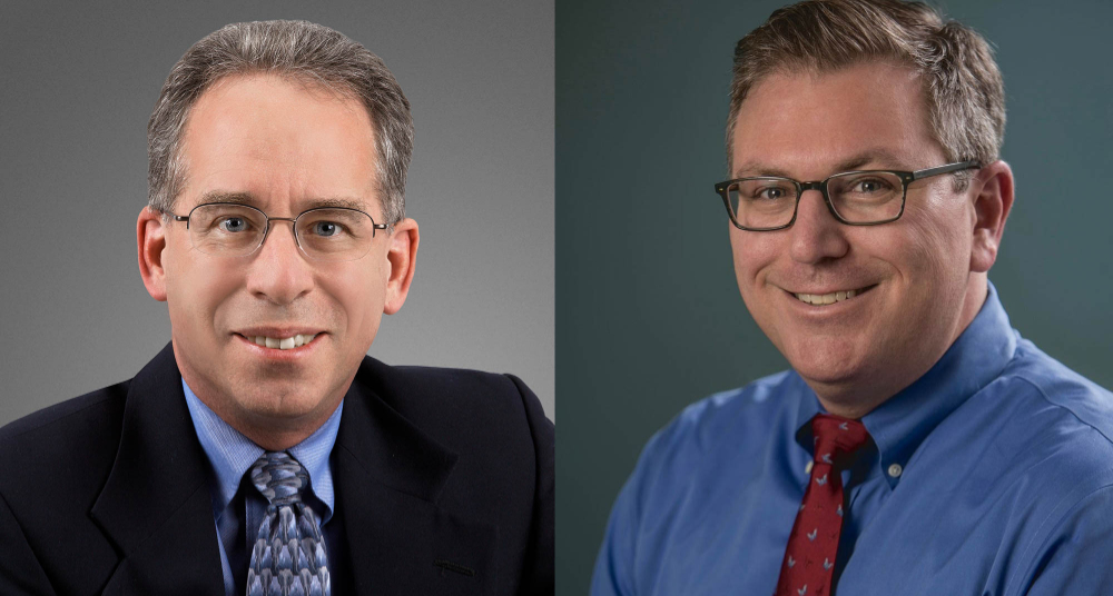 at left are composite head shots of Douglas Diekema and Dominic Sisti