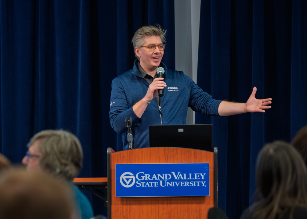 Josh&nbsp;Marko, senior project manager, speaks during a Workday Student project update January 14.