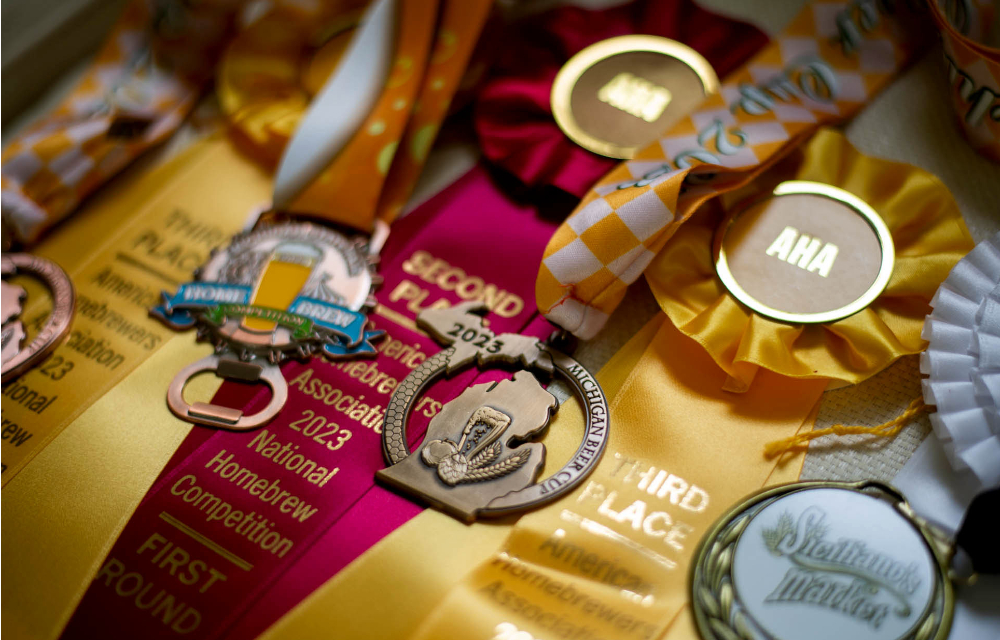 medals and ribbons are displayed