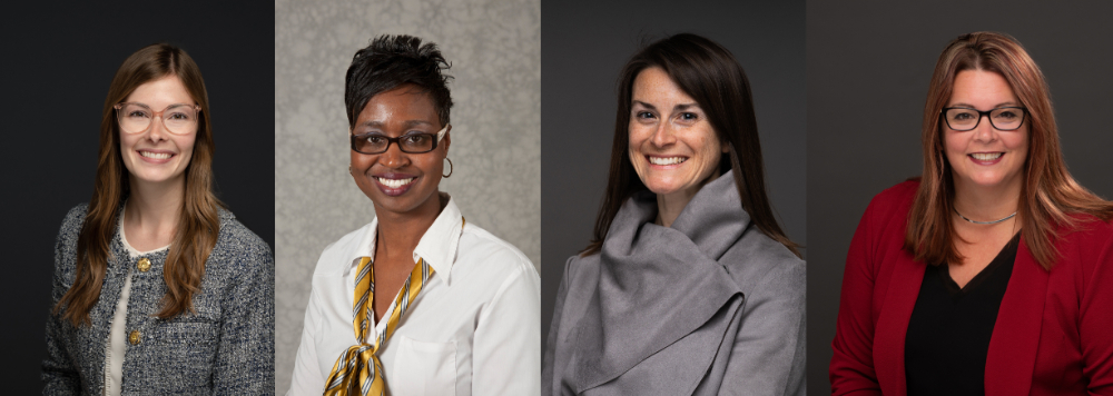 four headshots in a composite: Katelyn Geurink, Tara Bivens, Lindsey DesArmo and Deb Sanders