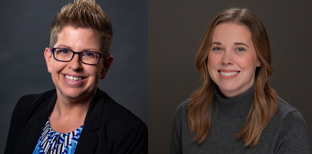 composite of two headshots: Erica Herwig and Heather White