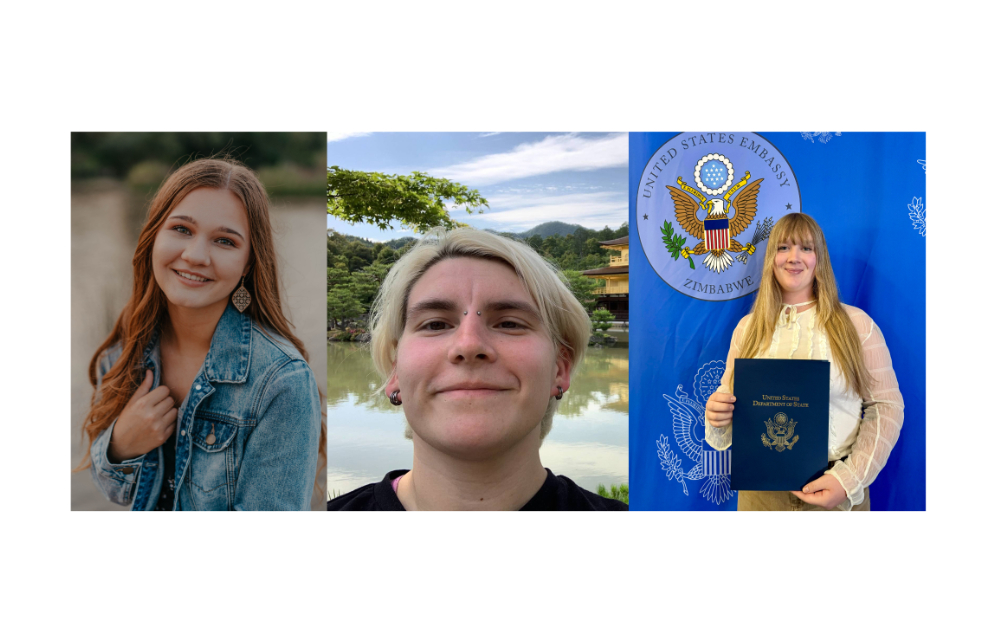 composite photo of, from left, Ashley Patterson, Elliot Melendez and Lauren Weimer