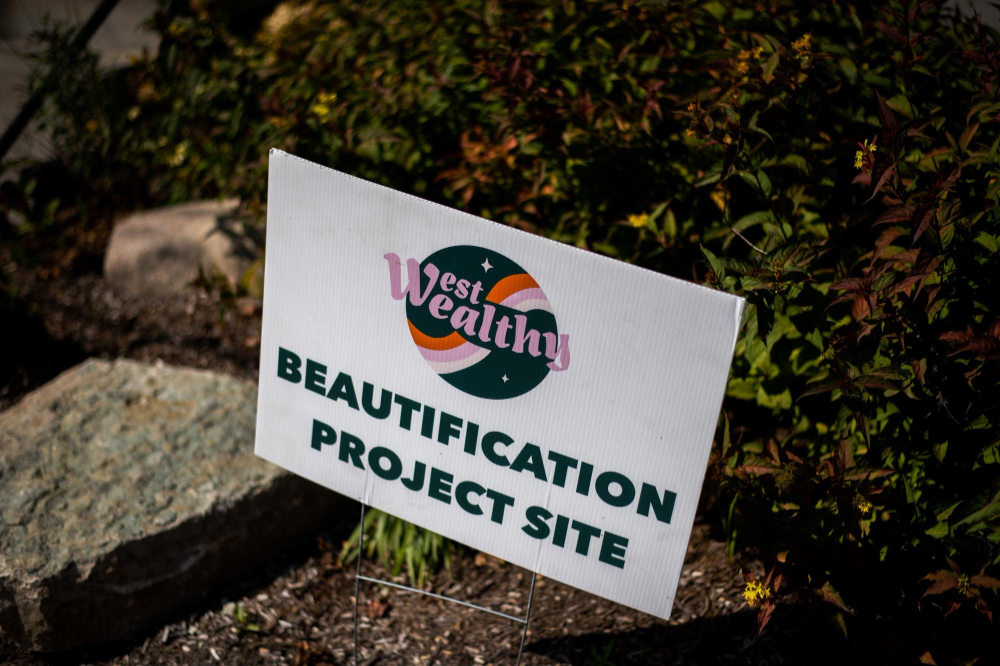 real estate sign West Weathly Beautification Project Site