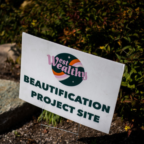real estate sign West Weathly Beautification Project Site