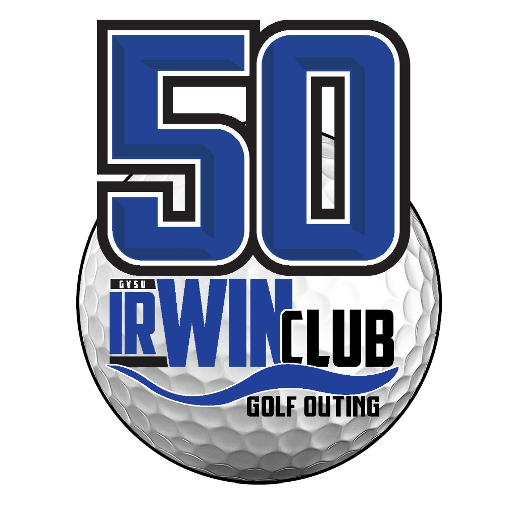 logo for golf outing with golf ball, 50 IrWin Club Golf Outing