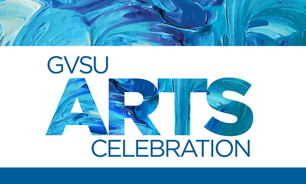 logo with GVSU Arts Celebration in blue