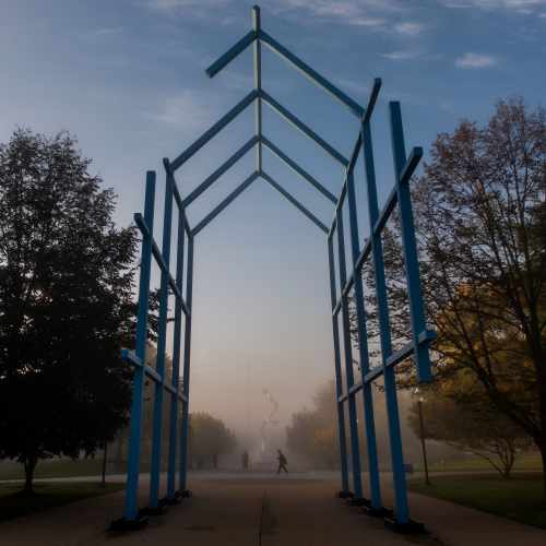 Transformational Link Sculpture at dawn