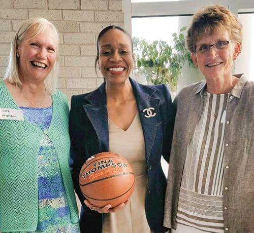 Read article Laker basketball players recognized at hall of fame ceremony