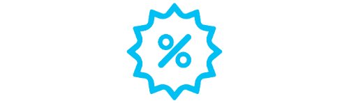 Icon with percent sign and a starburst border