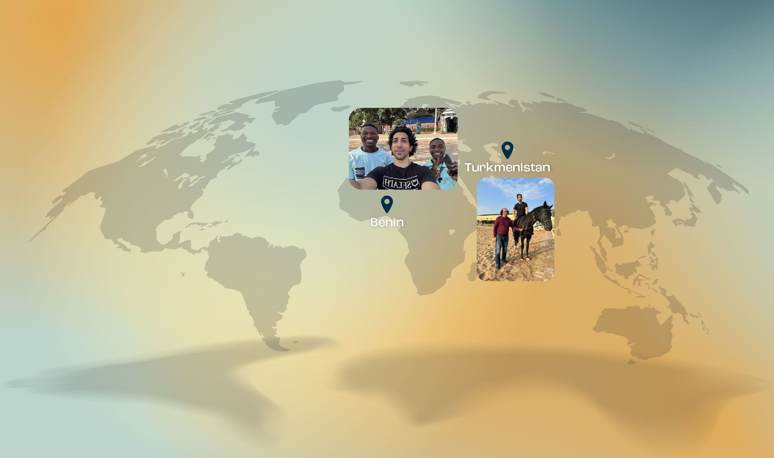 Michael Zervos taking selfie with two others in background