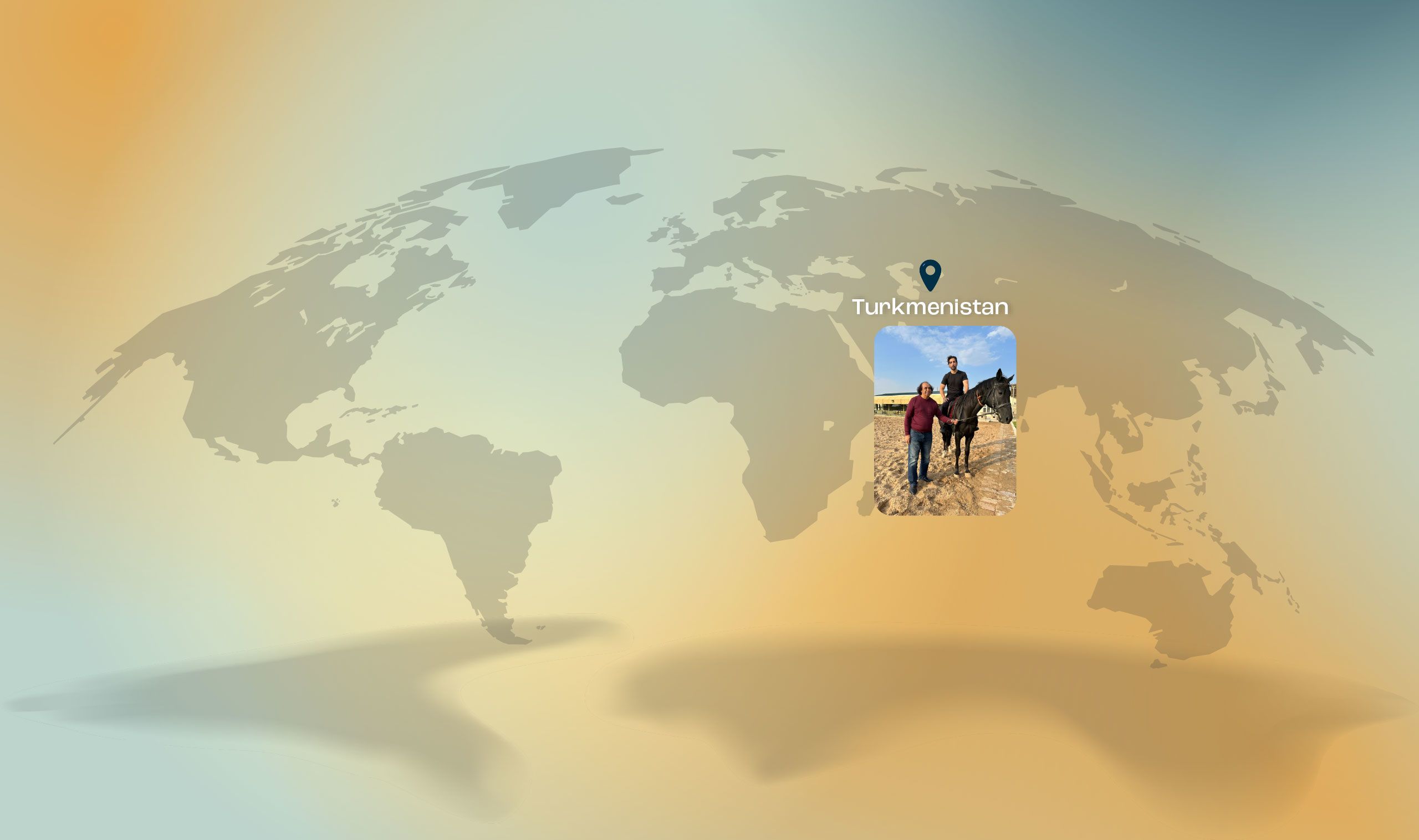 snaphot on a horse in Turkmenistan