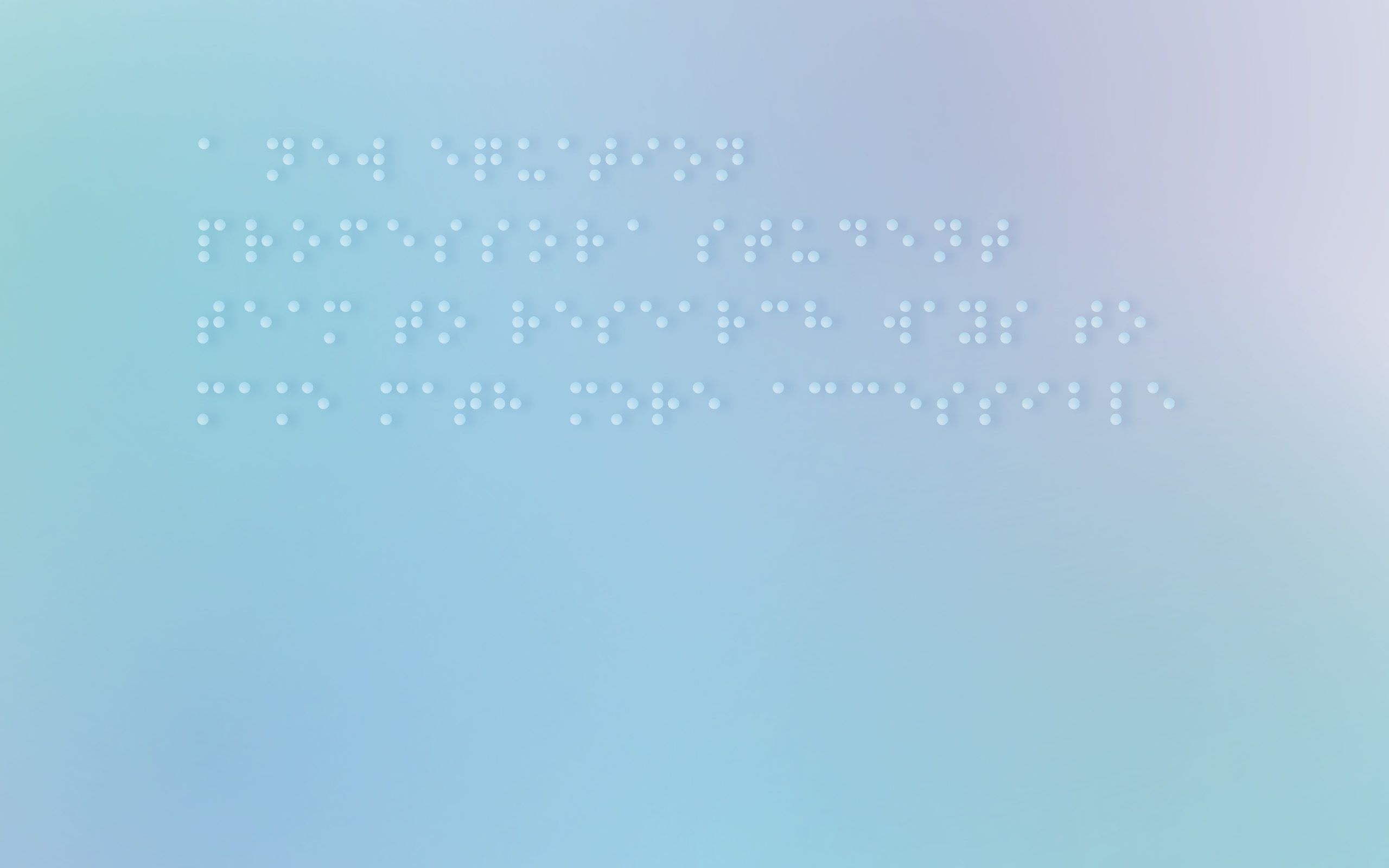 Braille in what looks like raised dots on page, reading A New Equation