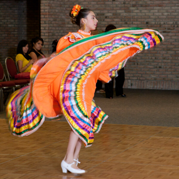 A photo of a woman dancing. 