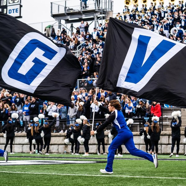 Cheerleaders at football game