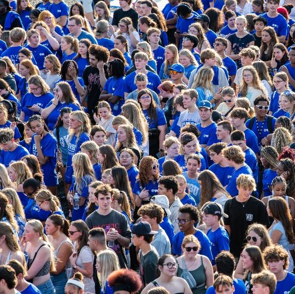 Students gathered at Lubbers Stadium for the Laker Kickoff.