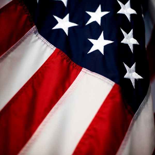 Closeup of American flag