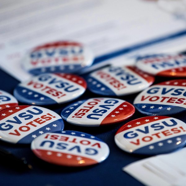 Buttons that say "GVSU VOTES!"