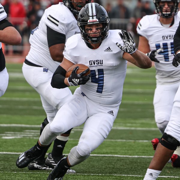 Grand Valley running back runs with the football