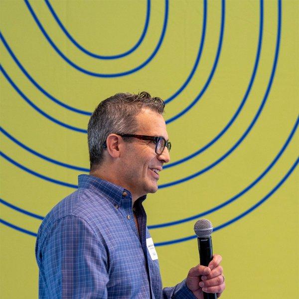 Joseph Van Harken discusses ProfAI during Tech Week in 2024.