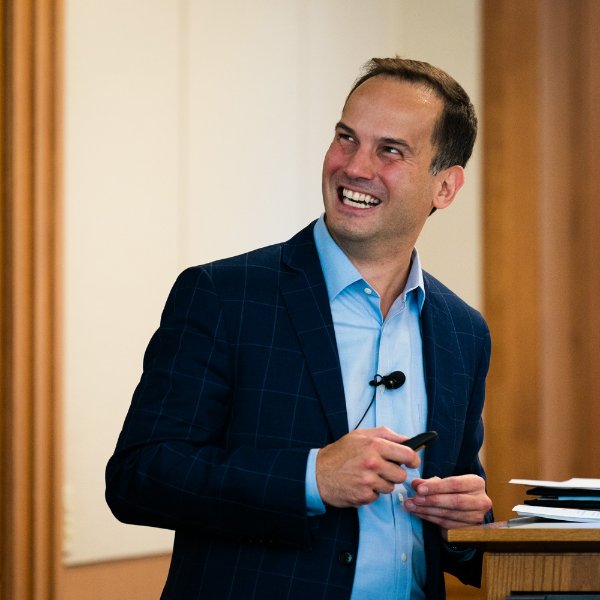 Aaron Radelet speaks during Meijer Lecture Series