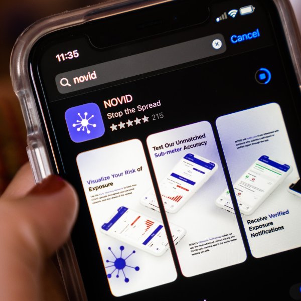 iPhone showing NOVID app