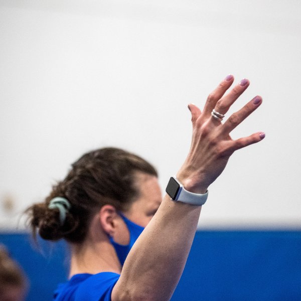 Tess Armstrong leads a class.