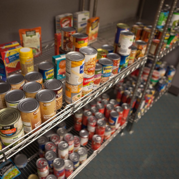 Food on the shelves at Replenish, Grand Valley's food and basic needs bank