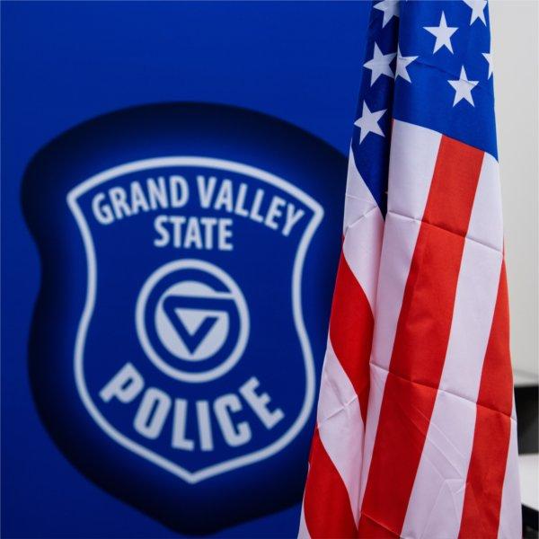 GVPD banner behind an American flag