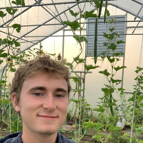 selfie of Bailey Glazier in the SAP greenhouse