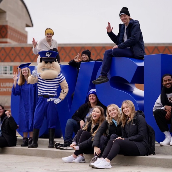 5-foot high letters spelling GVSU