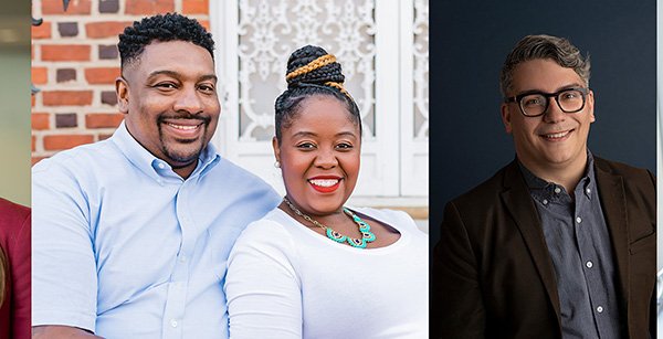 composite of four portrait photos, from left are Marisa Kwiatkowski, Michael and Janean Couch, Ricardo Benavidez and Adrienne Wallace.