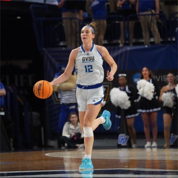 Lakers junior Nicole Kamin brings the Ball up the court