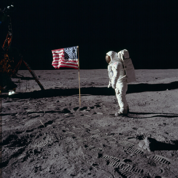 An image from the July 1969 moon landing.