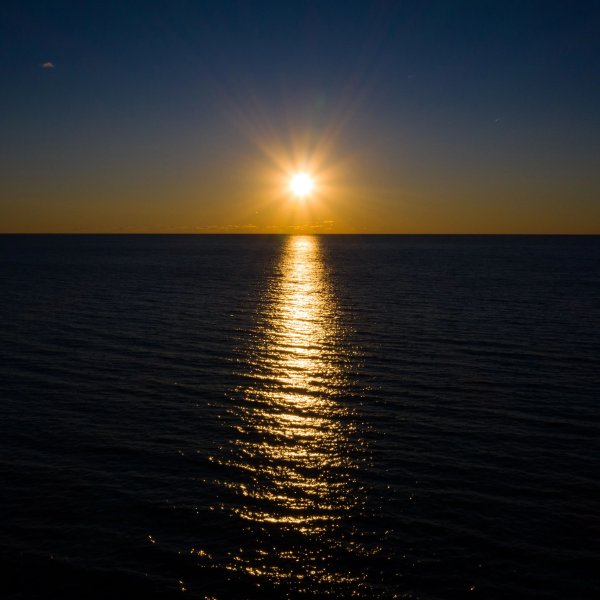A sunset over Lake Michigan