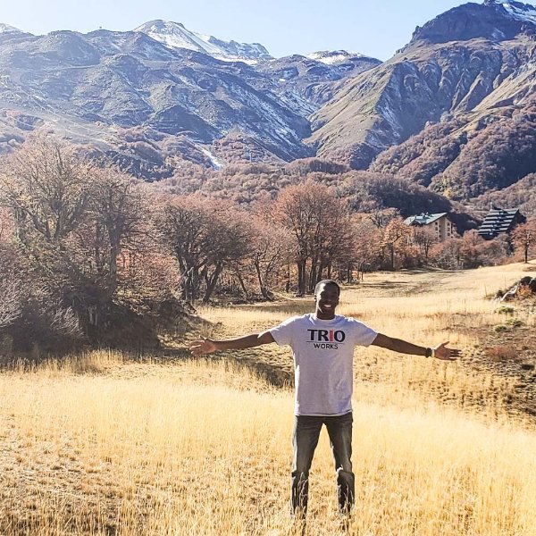 Darvell Reid is pictured on a study abroad trip in Chile.