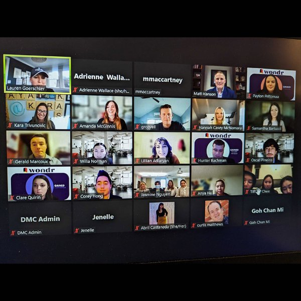 Photo of a zoom session gallery view.