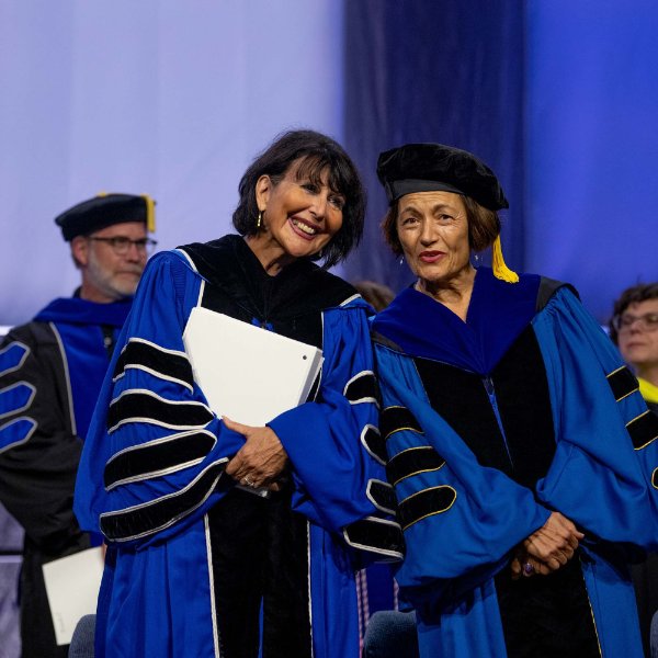 President Mantella and Provost Mili in academic regalia